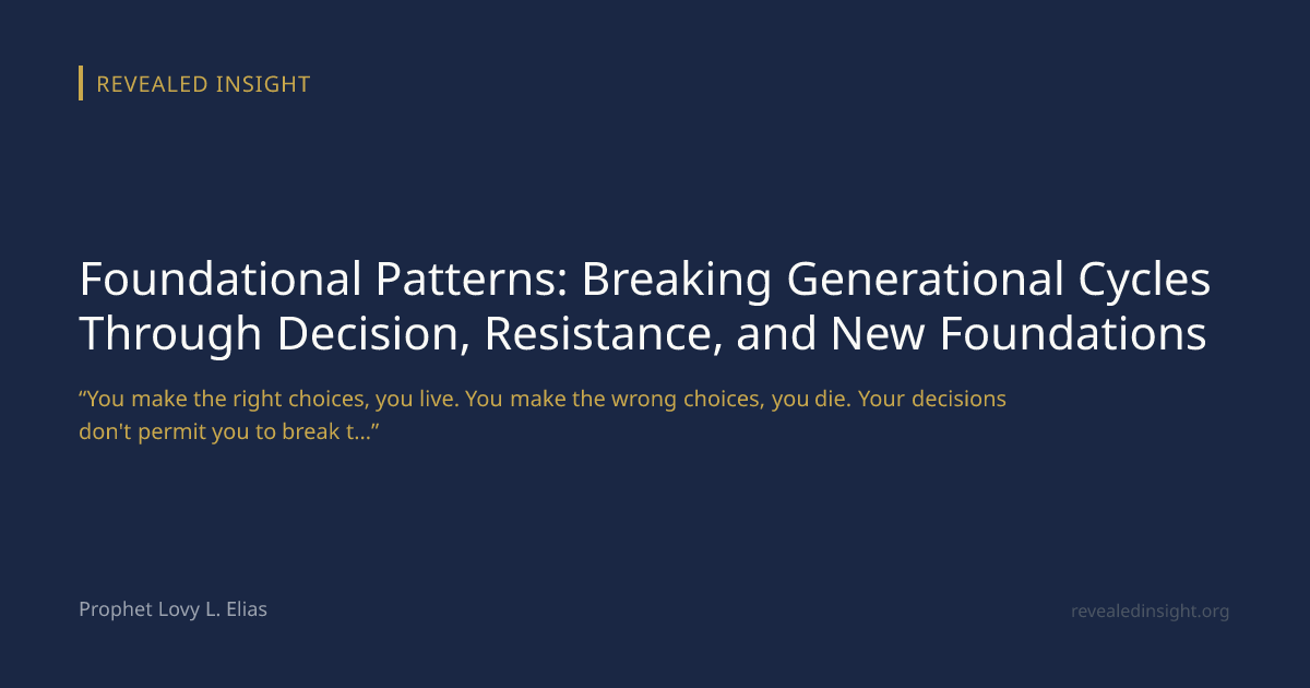 Foundational Patterns: Breaking Generational Cycles Through Decision ...