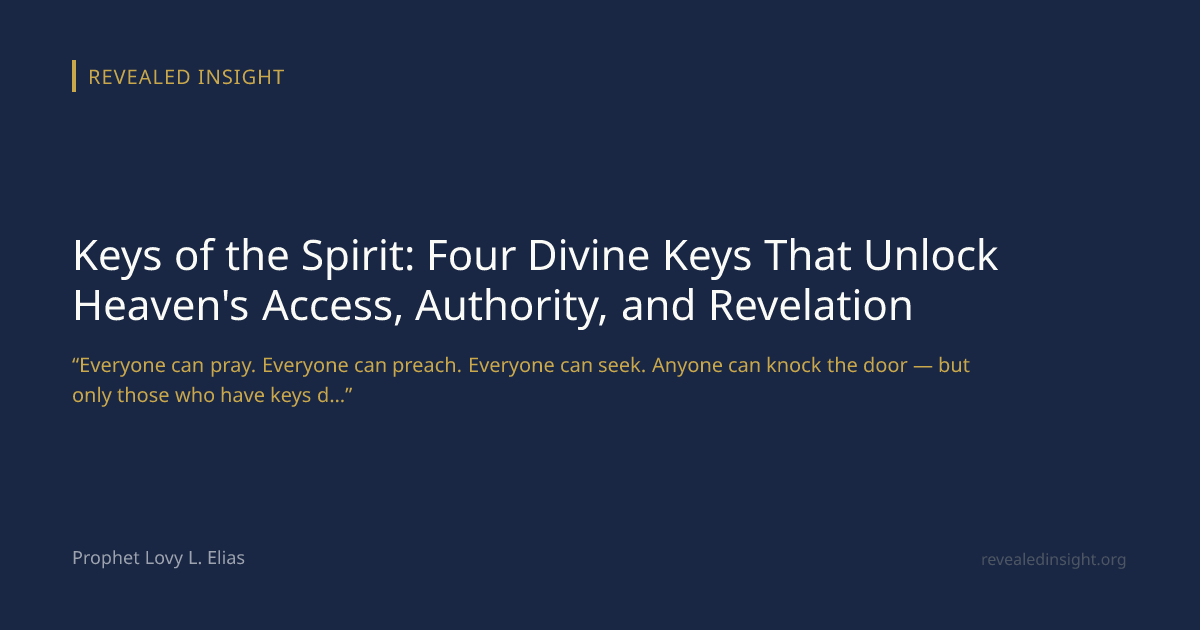 Keys of the Spirit: Four Divine Keys That Unlock Heaven's Access ...